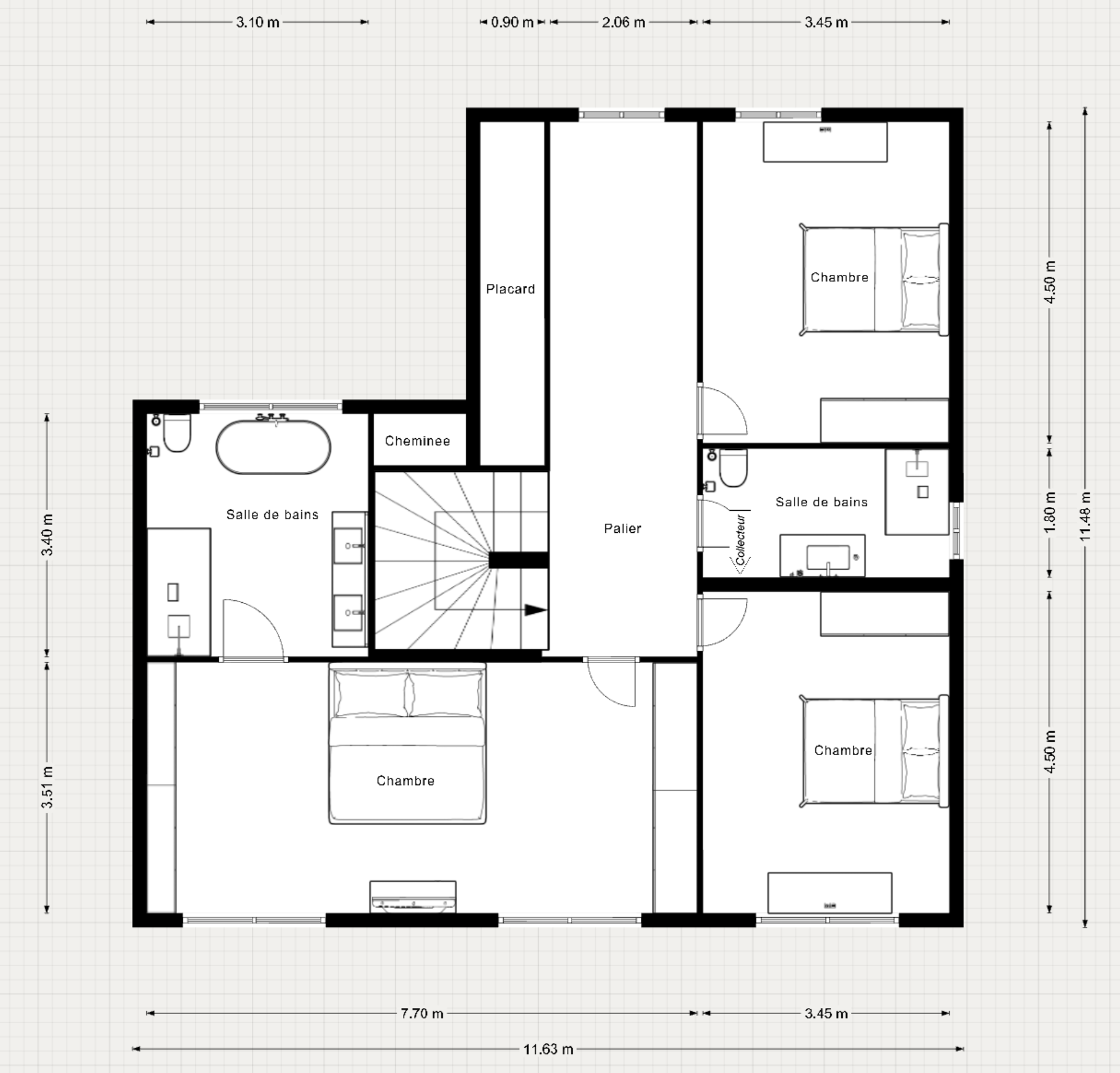 Plan du premier étage