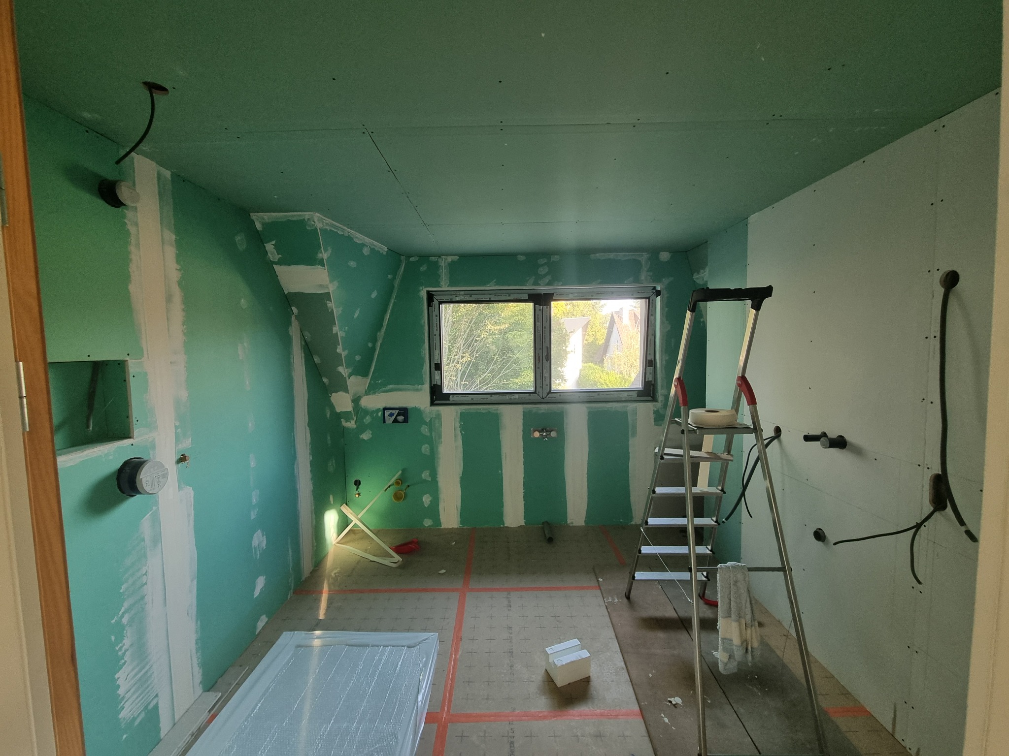 Salle de bains pendant les travaux